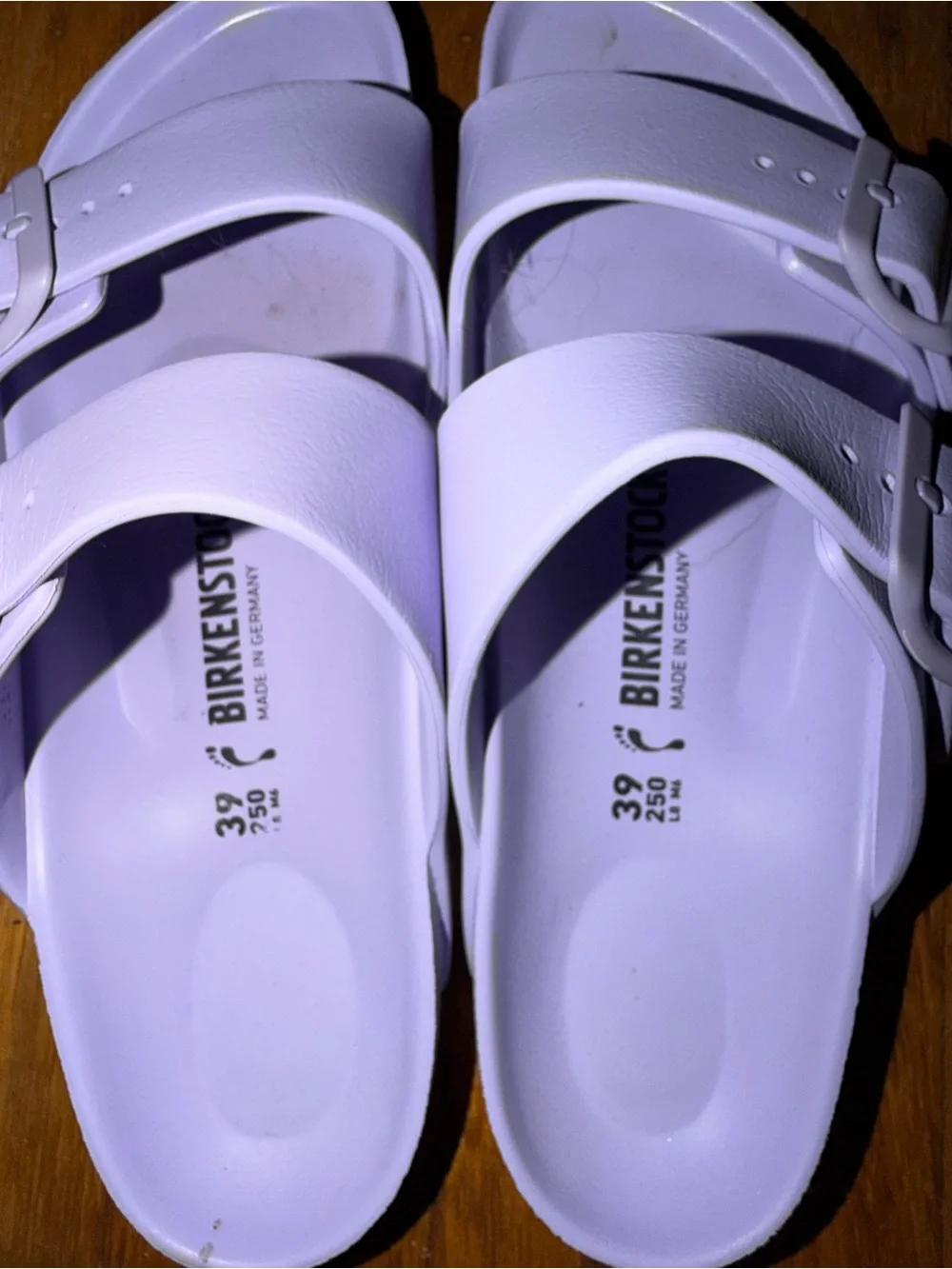 Birkenstock  Lavender-Tinted EVA Two-Strap Slides Size 8